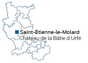 Carte de situation géographique de la Bâtie d'Urfé à Saint-Étienne-le-Molard